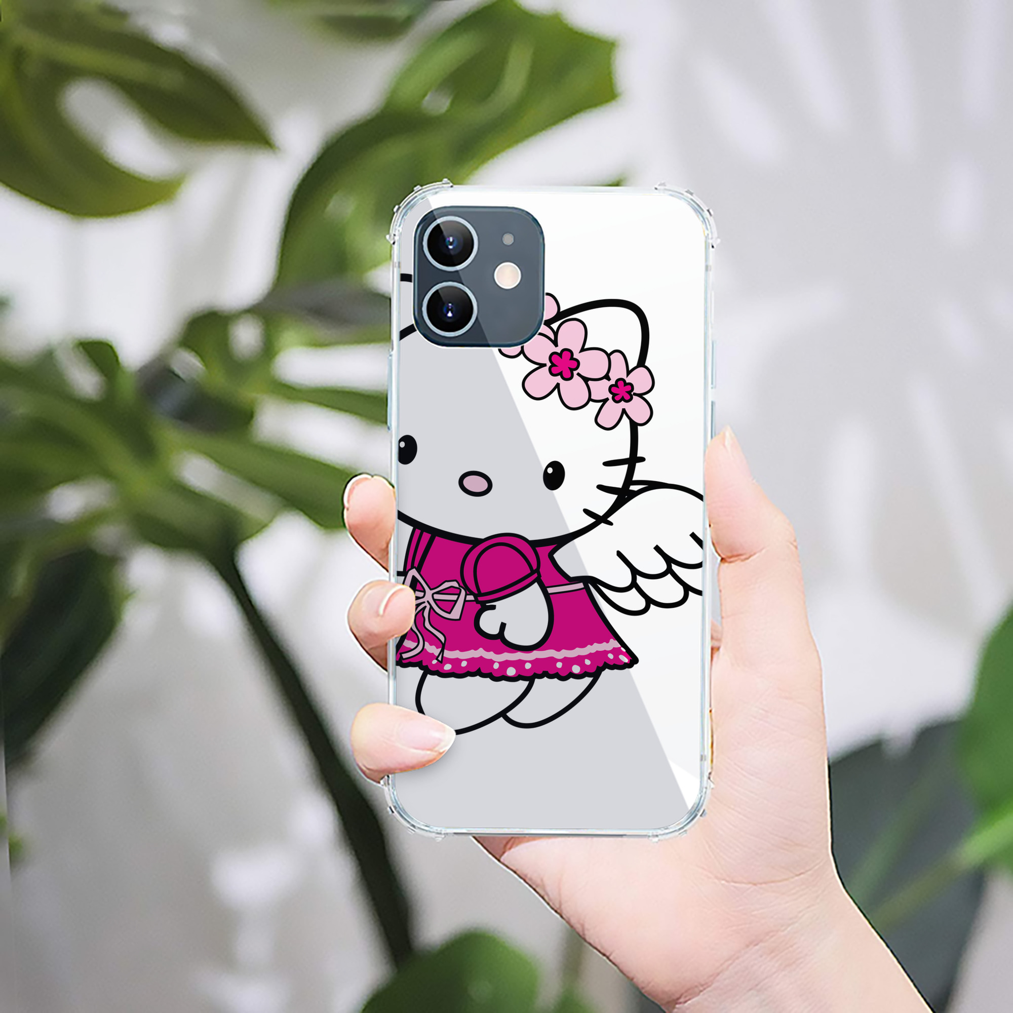 （画像用） Hello Kitty ハローキティ 【iPhone 12シリーズ対応】透明スマホケース（クリアソフトケース）